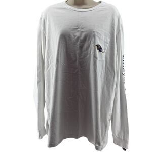 Vineyard Vines White Baltimore Ravens Helmet Long Sleeve T-Shirt Womens Xlarge